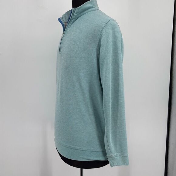 Peter Millar 1/4 Zip Pique Performance Golf Top Cotton Turquoise M - Picture 2 of 13